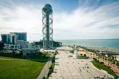 Batum, Georgia - 1 Nisan 2018: View resort Batum şehir Bulvarı'nda