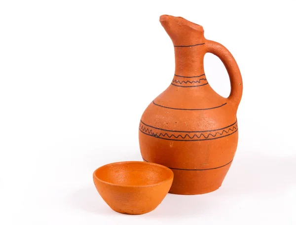 Georgian clay pottery on the white — Stock Photo, Image