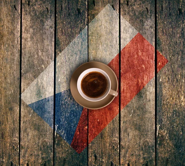 旗のついたコーヒーカップ — ストック写真