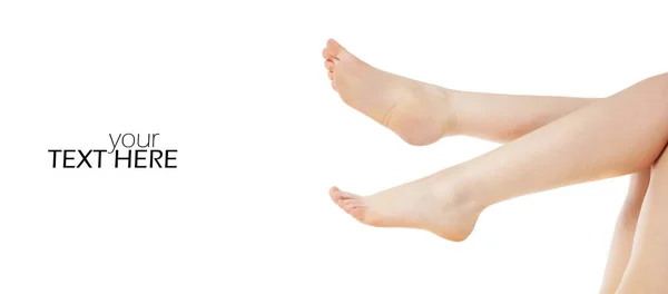 Piedi femminili con spazio copia — Foto Stock