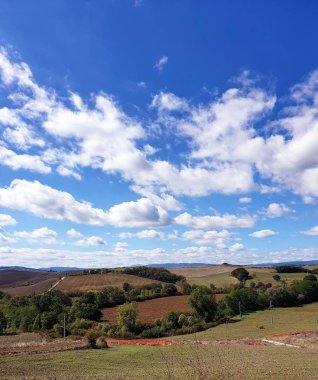 İtalya 'da Toscana' da tarlalar