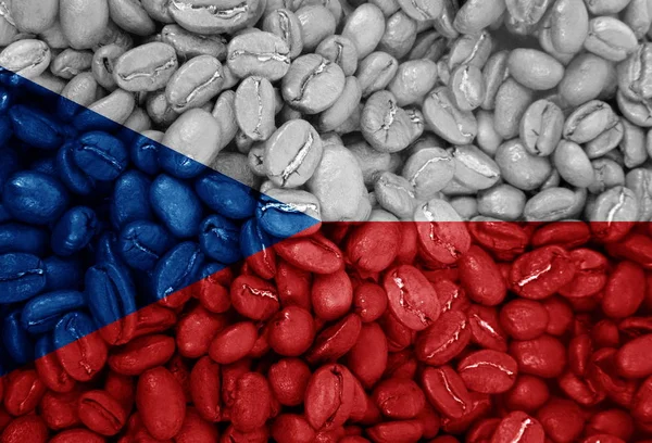 Café com a bandeira do país fundo — Fotografia de Stock