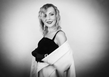 Retro tarzı kadın, kapat.