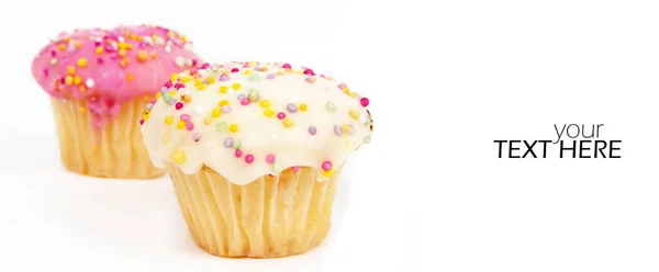 Sweet cupcakes with the copy space — Stock Photo, Image