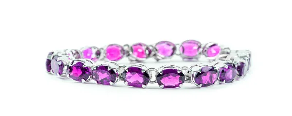 Bracelet Ruby Stones White — Stock Photo, Image