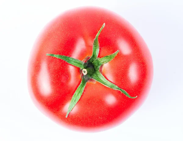 白色的红色西红柿 顶部视图 — 图库照片