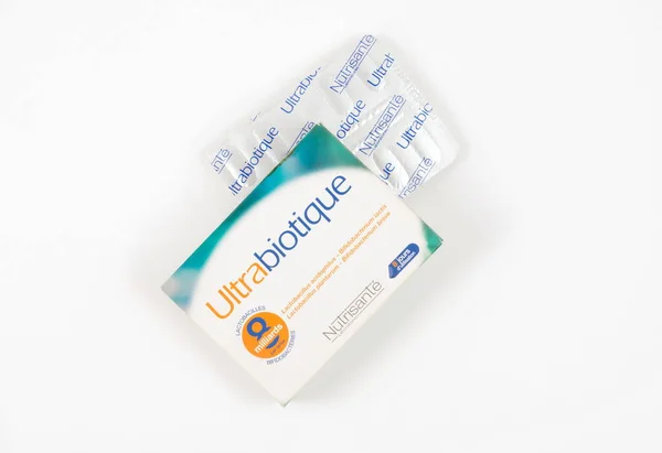 Tbilisi Georgia April 2020 Ultrabiotique Medicine Pills Nutrisante — Stock Photo, Image