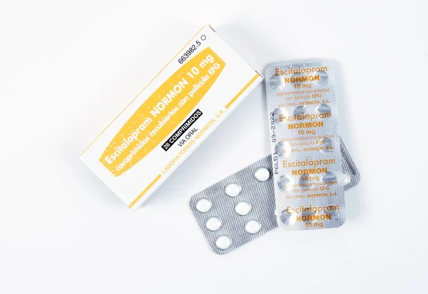 Tbilisi Georgia April 2020 Escitalopram Antidepressant Medicine Pills Closeup — Stock Photo, Image