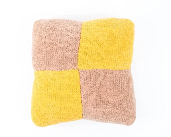 Colorful Knitted Pillow White — Stock Photo, Image