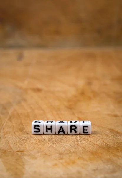 Parole Cubo Sul Tavolo Legno — Foto Stock