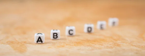 Parole Cubo Sul Tavolo Legno — Foto Stock