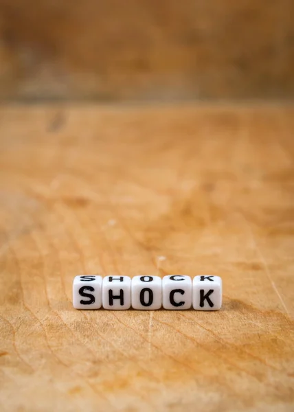 Kubus Woorden Houten Tafel — Stockfoto