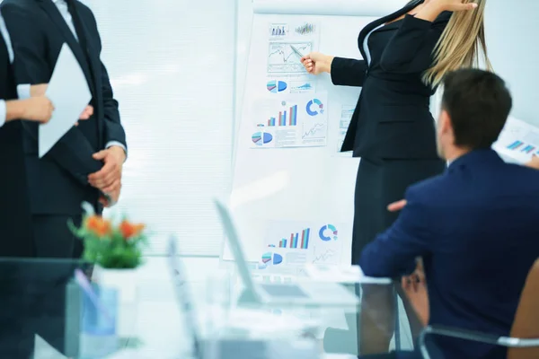 Business partners at the presentation of a new financial project — Stock Photo, Image