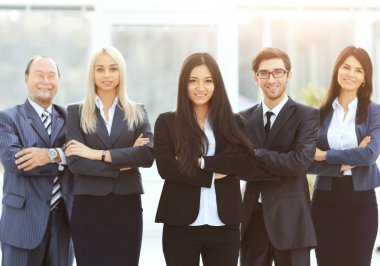 başarılı ve mutlu iş takım office arka plan üzerinde