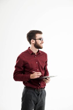 Beyaz bir arka plan yönetici Makaleler