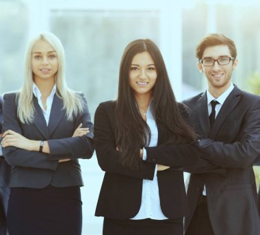 başarılı ve mutlu iş takım office arka plan üzerinde
