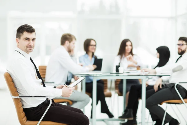 Financiera Gerente fondo reuniones de negocios socios comerciales . — Foto de Stock