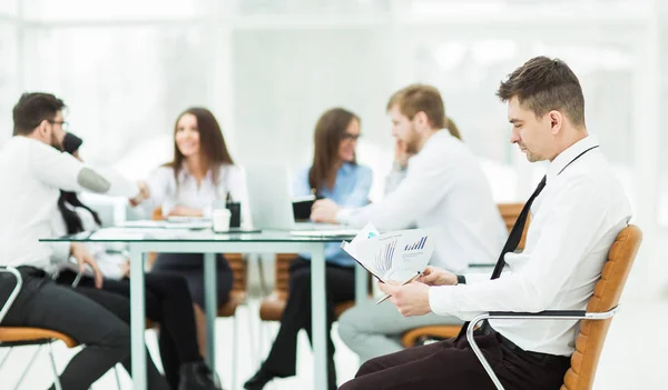 Finanzmanager Hintergrund Business Meeting Geschäftspartner. — Stockfoto