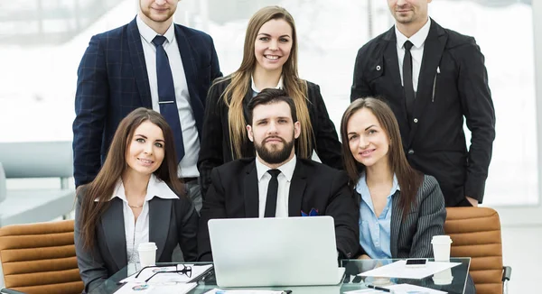 Success concept in business - a professional business team in the workplace in the office — Stock Photo, Image