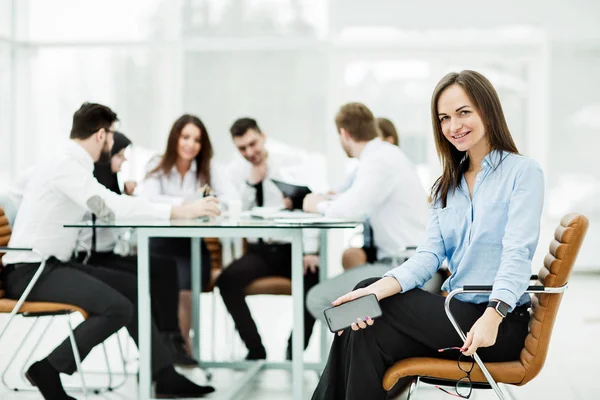 leading lawyer of the company on background, business meeting business partners