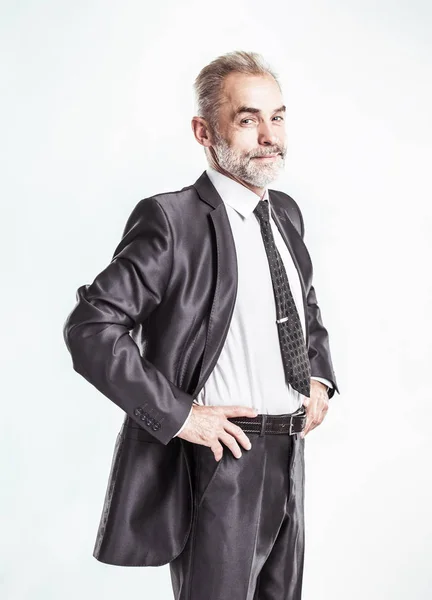 Ritratto di uomo d'affari fiducioso su uno sfondo leggero — Foto Stock