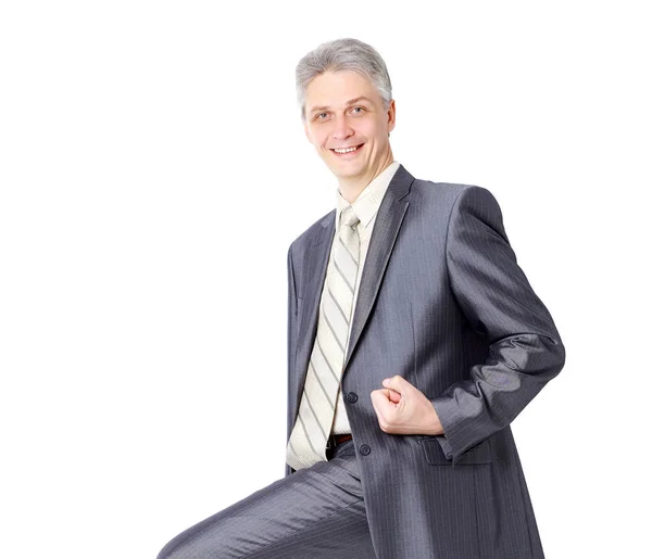 Businessman goes to success isolated — Stock Photo, Image