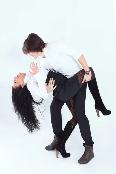Elegante par de bailarines realizaron el tango — Foto de Stock
