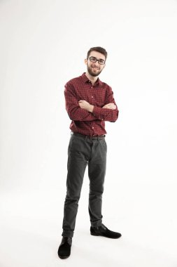 portre tam beyaz arka plan üzerinde başarılı Yöneticisi