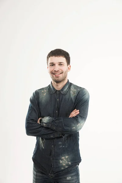 Portrait of stylish young man on a white background — Stock Photo, Image