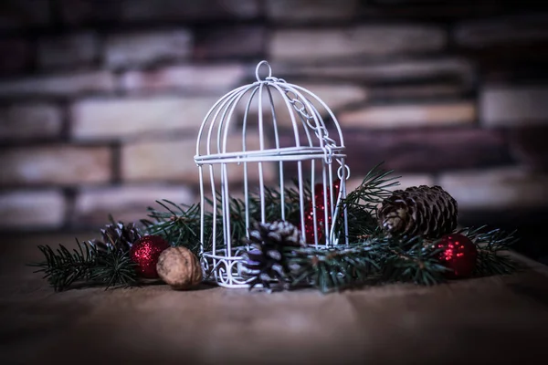 Vela de Navidad background.Christmas y decoración del árbol de Navidad — Foto de Stock