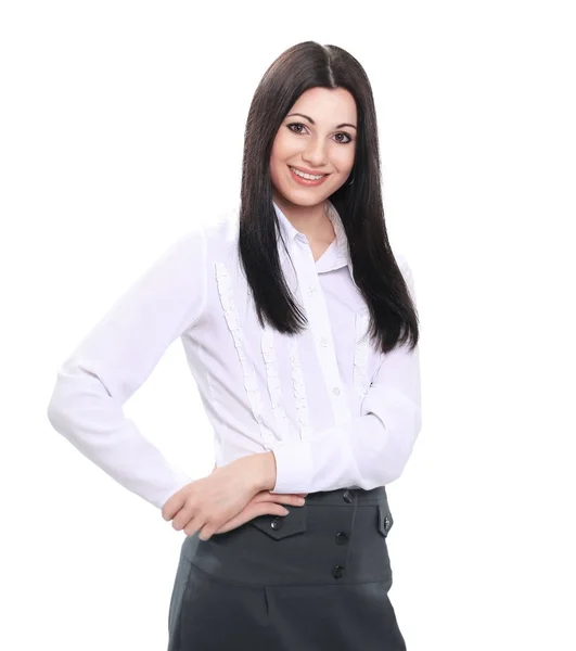 Porträt einer erfolgreichen Geschäftsfrau auf weißem Hintergrund. — Stockfoto