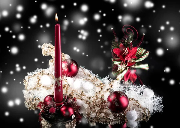 Beautiful Christmas composition on a black background. — Stock Photo, Image