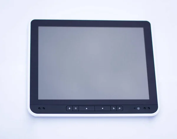 Pc tablet nero isolato su bianco con percorso di ritaglio — Foto Stock
