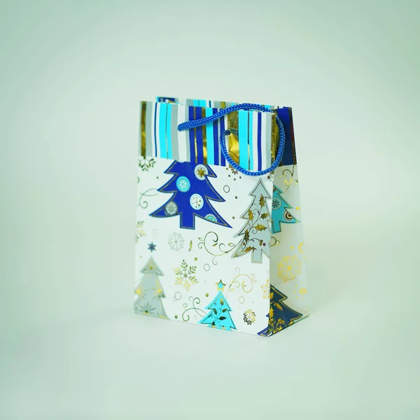 Natal shopping bag.isolated no fundo branco — Fotografia de Stock