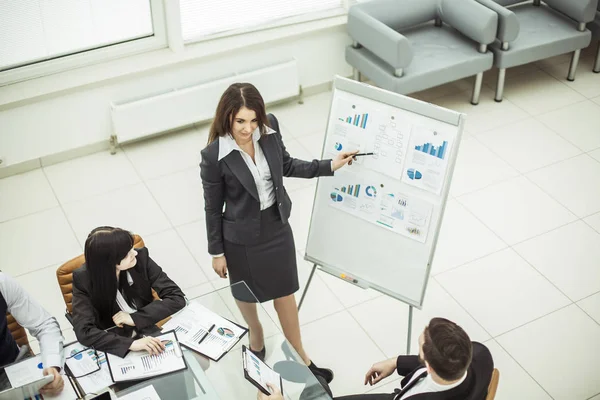 Führendes Fachunternehmen präsentiert ein neues Finanzprojekt für das Business-Team — Stockfoto