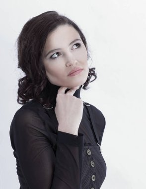 dalgın genç iş kadını closeup.Portrait