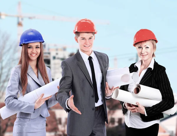 Grupp av byggare arbetstagare — Stockfoto