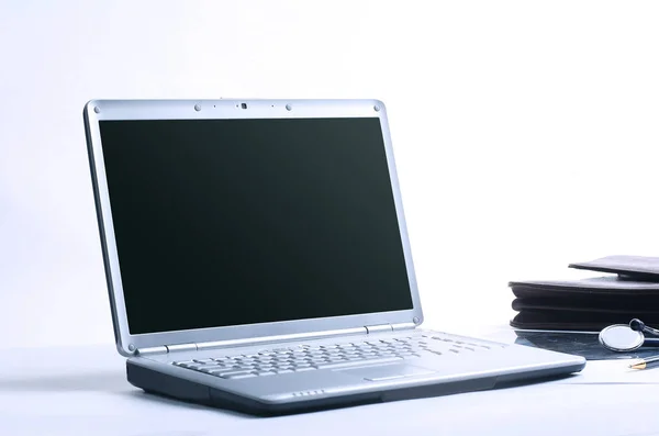 Closeup.open laptop on the workplace of the doctor — Stock Photo, Image