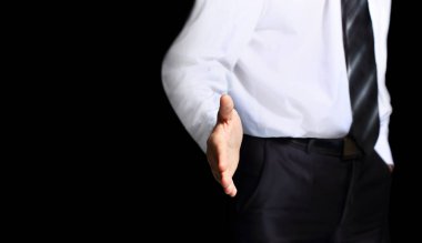 Açık el ile iş adamı