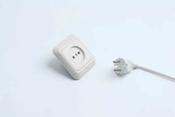 Electrical outlet and plug.isolated on a white background — Stock Photo, Image