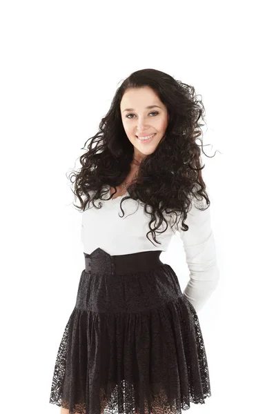 Porträt einer jungen Geschäftsfrau auf weißem Hintergrund — Stockfoto