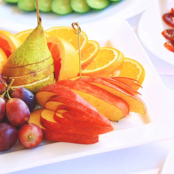 Catering table set service with silverware — Stock Photo, Image