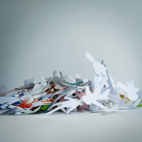 Lot of paper men piled in a heap — Stock Photo, Image