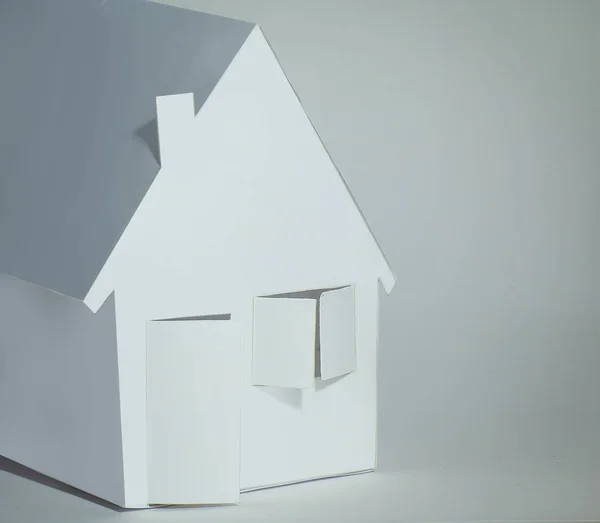 Papel casa papel background.the concepto de una hipoteca —  Fotos de Stock