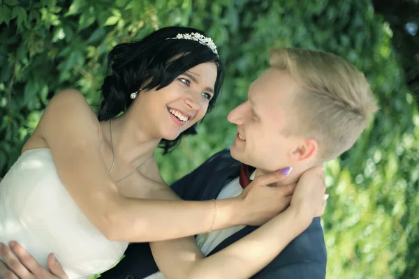 Concept of tenderness. happy loving newlywed — Stock Photo, Image