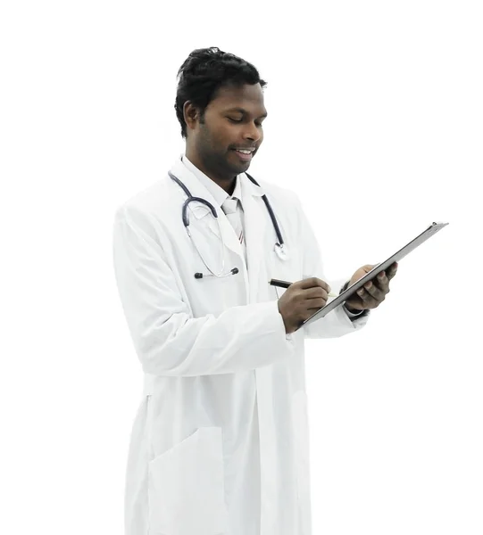Lekarz ogólny, w piśmie recepty dla pacjenta — Zdjęcie stockowe