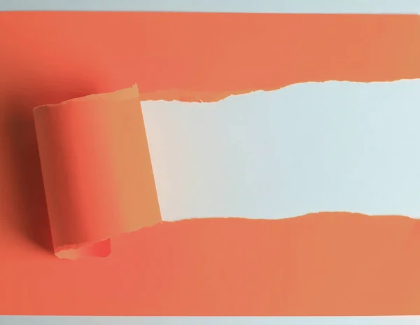 Feuille déchirée orange sur un fond blanc . — Photo
