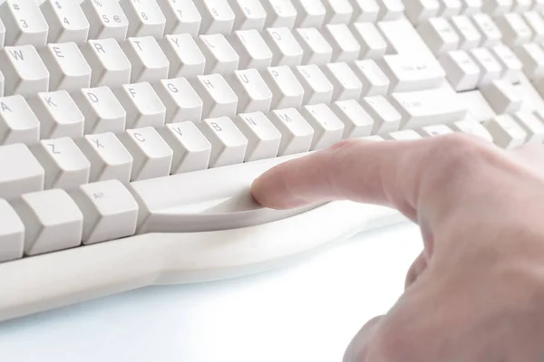 Enter information using the keyboard and touch — Stock Photo, Image