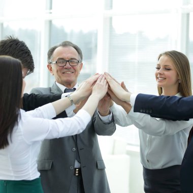 up.boss ve iş ekip eller togethe katılmadan kapatın