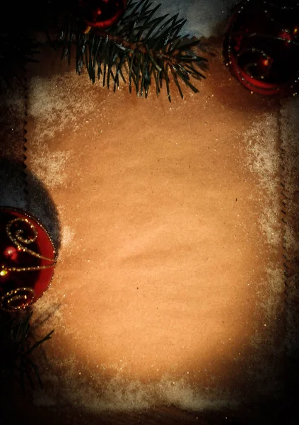 Foglio bianco per auguri e addobbi natalizi — Foto Stock